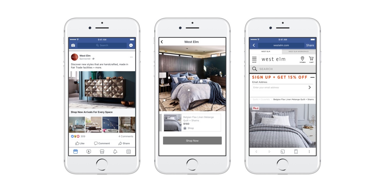 Facebook lance un tout nouveau format publicitaire proche du catalogue traditionnel